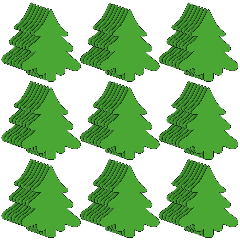Christmas Tree Cutouts Classroom Bulletin Board Decoration Paper Green 100 PCS