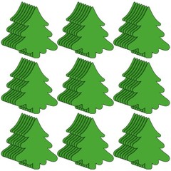Christmas Tree Cutouts Classroom Bulletin Board Decoration Paper Green 100 PCS