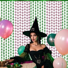 2 Pack Wicked Backdrop – 3.3 X 6.6 Ft Pink and Green Foil Fringe Curtains, Wi…