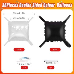 36 Pcs Black and White Square Foil Balloon Wall Backdrop Double Sided Race Ca…