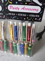Vintage 1990s NOS 24 Pc 4″ Shiny Foil Cocktail Parasols Umbrellas NEW IN PACKAGE