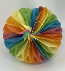 Vintage Multicolor Honeycomb Tissue Paper Ball Decor Lot of 3 14” Diameter