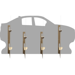 SS11341 Modern Blue Sedan Car Stand In Cardboard Cutout Standee Standup