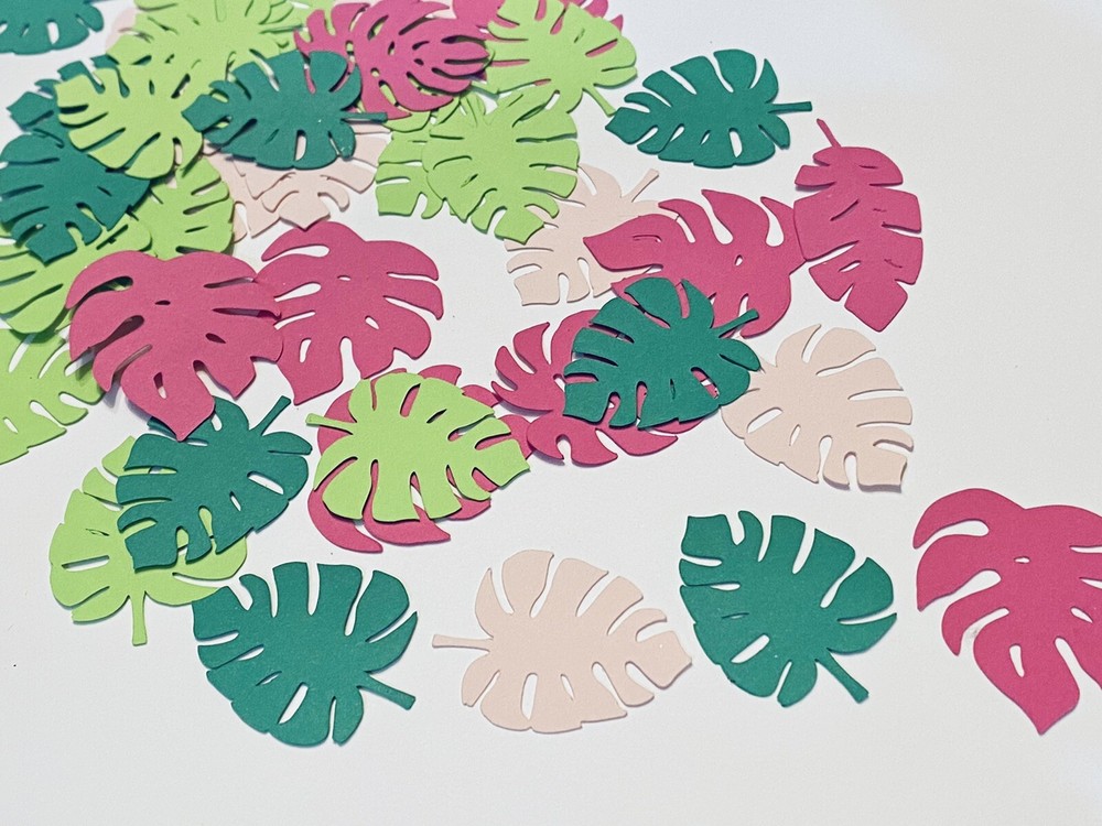 Monstera Confetti, Jungle Party, Jungle Theme, Dinosaur Theme, leaves confetti