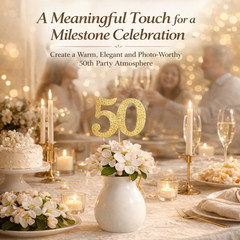 10-Pack Double Sided Glitter 50Th Birthday Centerpiece Anniversary Centerpiece S