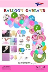109 Pcs 16Ft Balloons Garland Donuts Decoration Kids Adults Happy Birthday Party