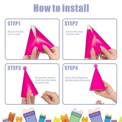 24 Pack QZV Rainbow Party Hats 8 Colors Cone Shape for Kids Adults Pets