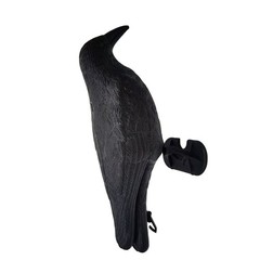 Black Plastic Raven Scarer for Balcony Garden Roof Windowsill 32.5x22cm
