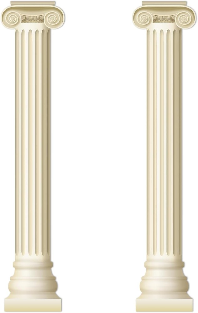 2Pcs Greek Columns Cardboard Pillars Cutouts Ancient Greek Party Decor
