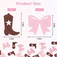 Glitter Boots Or Bows Gender Reveal Table Confetti Paper Scatters 200 PCS