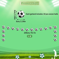 4 Pack Soccer Ball Garland, 2.36 Inches Football Paper Cutout Hanging Garland…