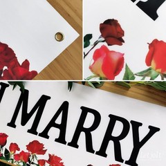 Will You Marry Me Banner 6 Feet Proposal Flower Signs Engagement Decorations