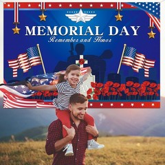 Veterans Day Decorations Memorial Day Background Banner Red and Blue Veteran…