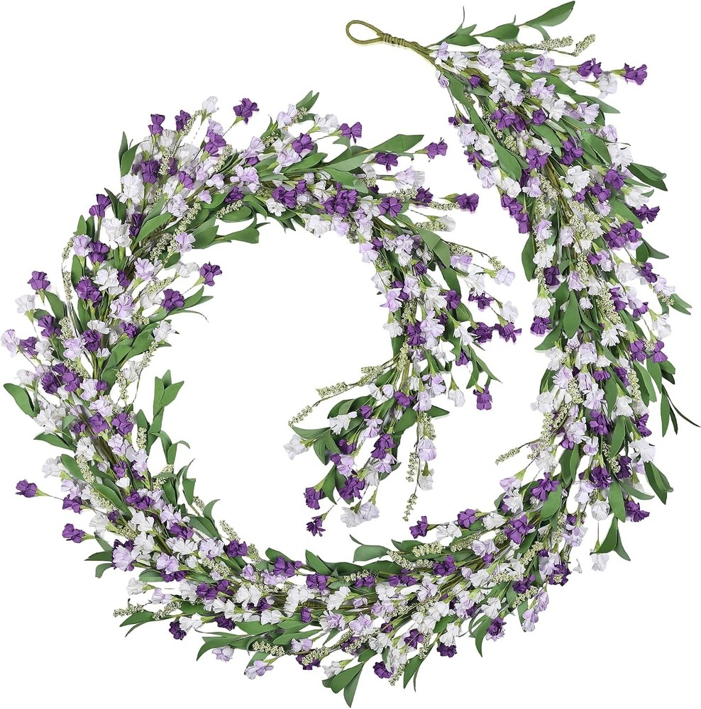 6ft Spring Summer Flower Garland, Artificial Floral Vine for Wall Backdrop