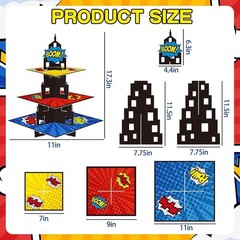 Exciting Superhero Cupcake Holder – 3-Tier Stand for Unforgettable Events