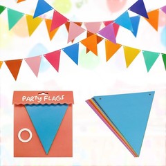 Colorful Pennant Flags – 60pcs Multicolor Pennant Banner 82ft CardStock Paper…