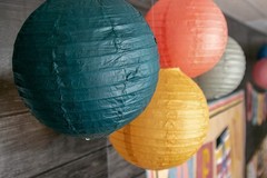 Paper Lanterns for Parties 8 Inches, Indoor Outdoor Hanging Decor, Multicolor