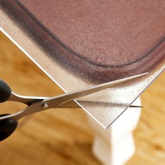 NECAUX 17″ Round Frosted Table Cover Protector, 1.5mm Thick, Odorless PVC