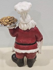Chef Santa Claus Decor Tabletop Christmas Decorations 8.5 In Chef Hat & Cookies