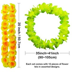 Collar de flores para decoración de fiesta de Lei hawaiano de 50 piezas