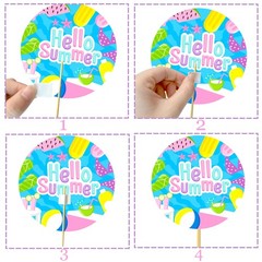 18 PCS Hello Summer Pool Party Centerpiece Sticks Beach Hawaii Luau Decor