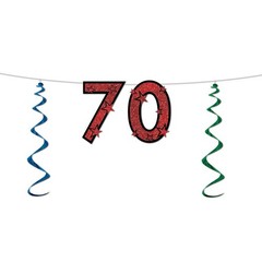 Beistle 70th Glittered Streamer – Birthday-Age Specific | Party Supply