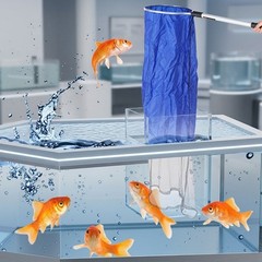 Soft Mesh Fish Net for Safe Transfer Featuring Aluminum Handle and ABS Grip
