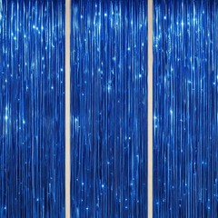 Reusable Royal Blue Foil Tinsel Backdrop – 3.3×8.2 FT for Parties & Celebrations