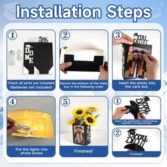 10 Pcs 2026 Graduation Table Decorations Boxes Black Photo Display Graduation…