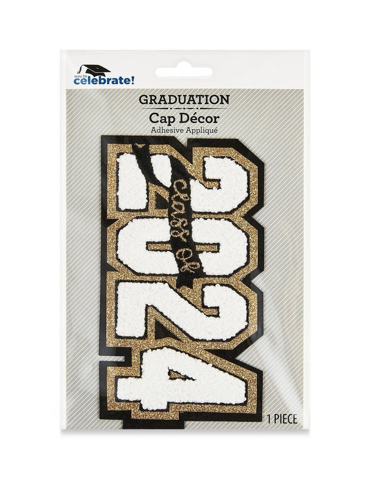 WAY TO CELEBRATE Class of 2024 Graduation Cap Decor Adhesive Peel & Stick Patch