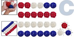 Elegant 24 Pcs Rattan Balls – Charming 4th of July & Memorial Day Decorations