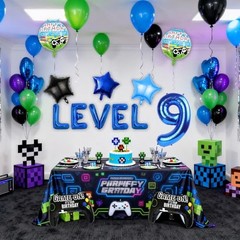 Video Games 9th Birthday Level 9 Balloons Birthday Balloons Video Game Party