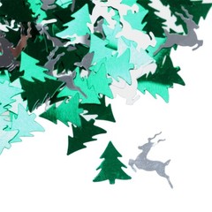 15g Christmas Table Confetti Merry Christmas Sequins Party Green Silver