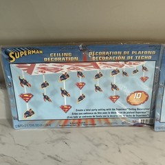 SUPERMAN RETURNS Ceiling DecorationHallmark PARTY EXPRESS Plastic DC COMICS Lot2