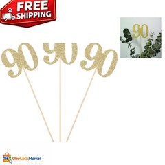 Elegant Gold Glitter Centerpieces – 10-Pack Birthday & Anniversary Decorations