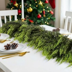 2P 6ft Artificial Christmas Garland, Real Touch Cedar Pine Garland-Pine Wreath&&