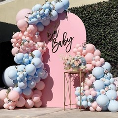 Double Pastel Blue Balloon Garland Macaron Baby Blue Balloons Different Sizes…