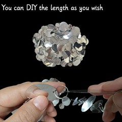Silver Shimmer Wall Backdrop, 20 Packs Silver Sequin Curtain Circle Dots Garl…