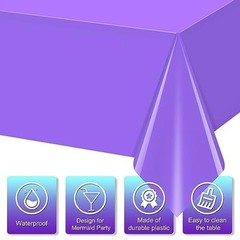 6 Pack Mermaid Tablecloth Princess Tablecloths, Disposable 6pcs Blue Purple