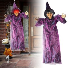 Life Size Hanging Talking Witch – Animated Halloween Witch with Sound Activation
