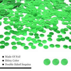 50g/1.76oz Metallic Glitter Foil Confetti 15mm Green Round Confetti Glitter T…