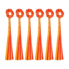 Rainbow Dance Ribbons, Wrist Streamers 6 Pcs & Orange & Red