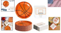 Chic Basketball Paper Plates & Napkins – 48-Piece Party Supplies for Birthdays