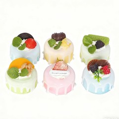 6 PCS Fake Cupcake Jam Artificial Cake Dessert Faux Food Model Photo Display
