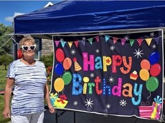 Birthday Party Backdrop Multicolor Fabric Kids Under 5 Balloon 5x3ft