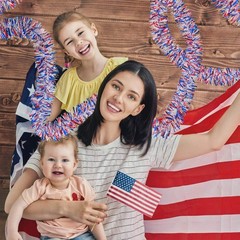 33ft Patriotic Tinsel Garland,Red White Blue Star Twisted Garland for 4th of Jul