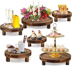 6PCS Wooden Display Risers for Home/Party Roundes NEW/ No Box
