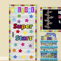 45 PCS Star Cutouts Assorted Color Paper Bulletin Board Classroom Craft Decor