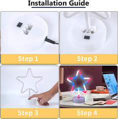 4Th of July Decorations 250Th Anniversary, 2PCS Patriotic Star Neon Lights, Red