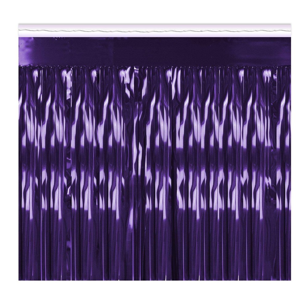 Beistle Purple 1-Ply Metallic Fringe Drape – General Occasion | Party Supply